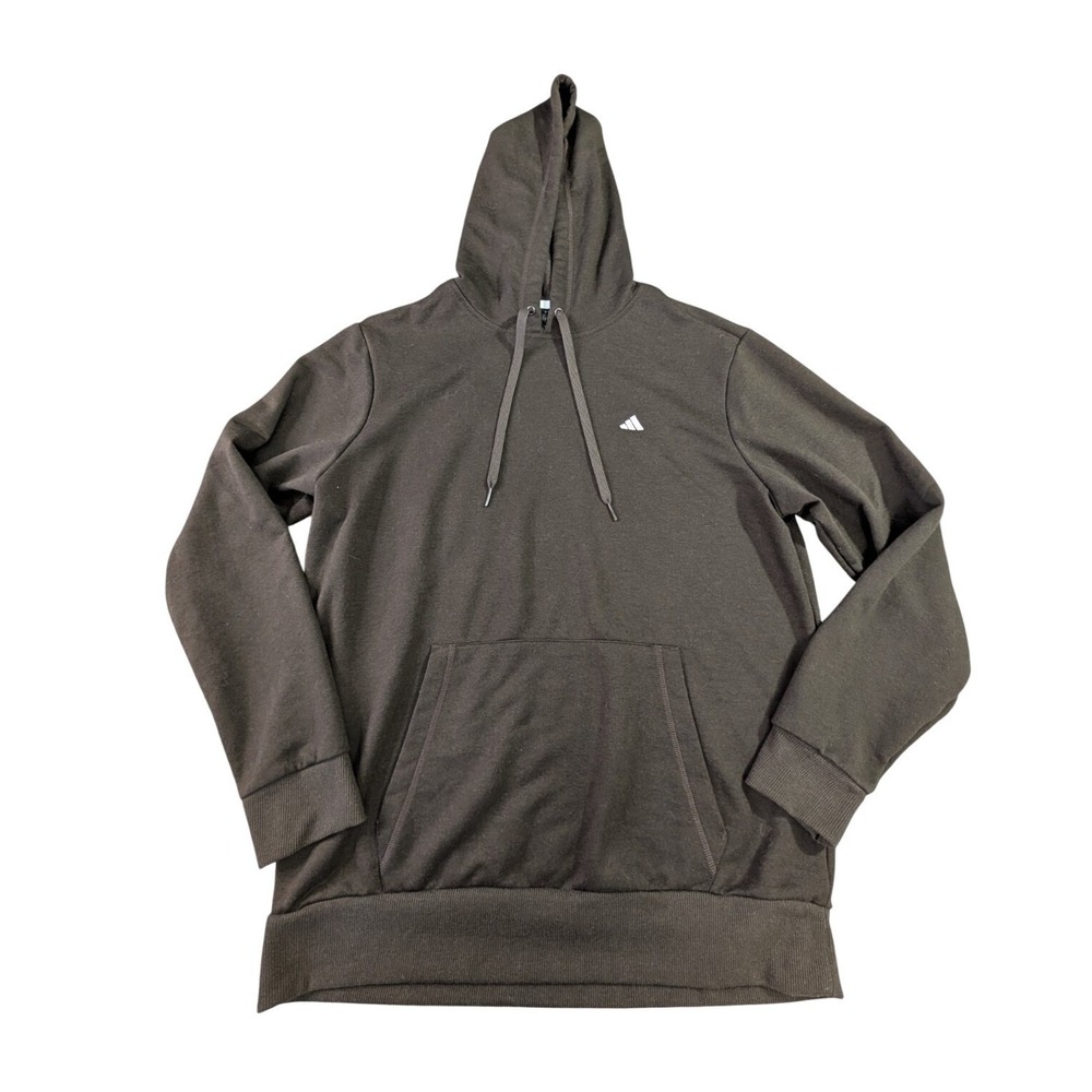 Adidas Go To Hoodie Sweatshirt Mens L Dark Brown Pullover Minimalist Athleisure